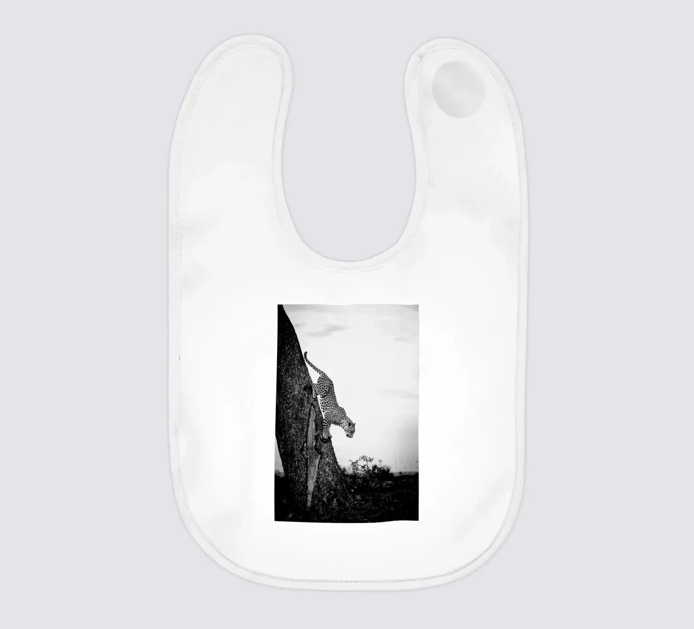 Pouncing Leopard baby bib by Natural Kingdom