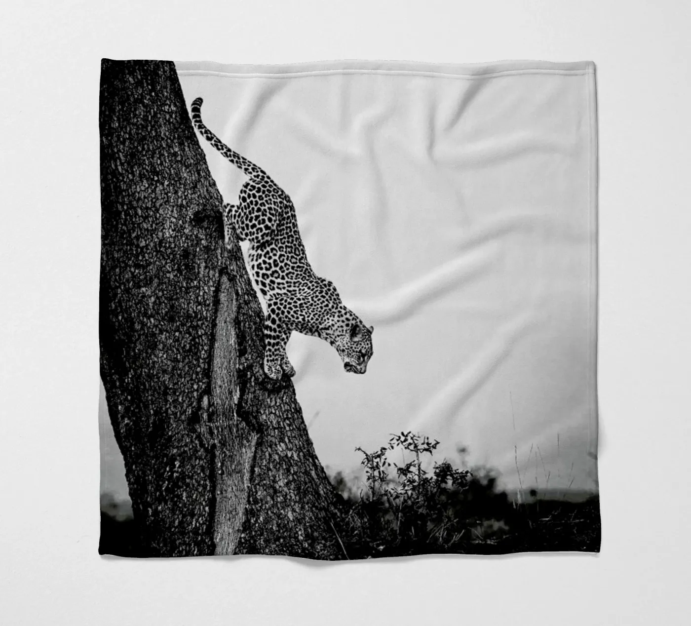 Pouncing Leopard fleece blanket by Natural Kingdom