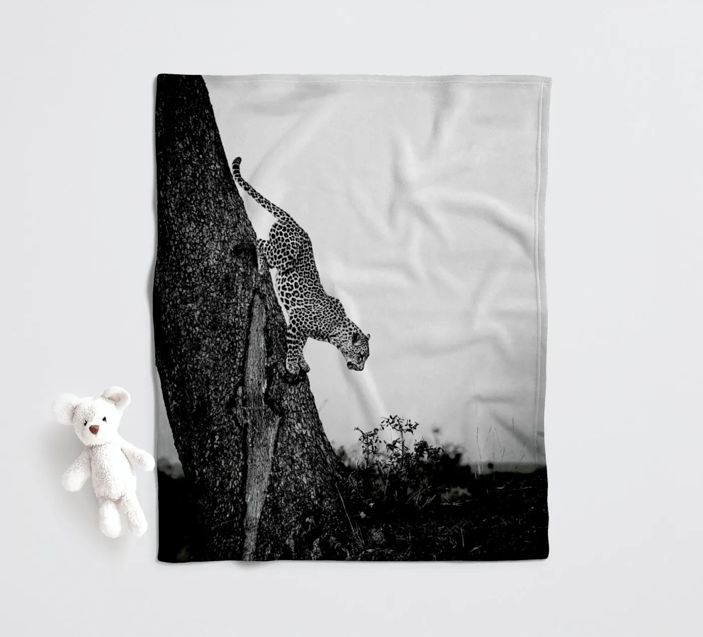 Pouncing Leopard fleece blanket by Natural Kingdom