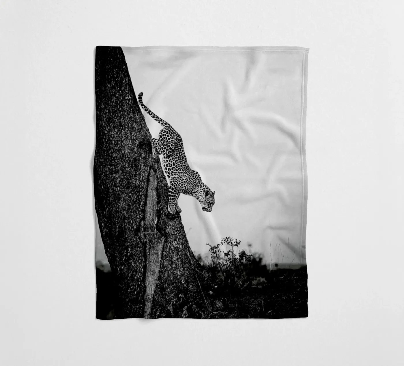 Pouncing Leopard fleece blanket by Natural Kingdom