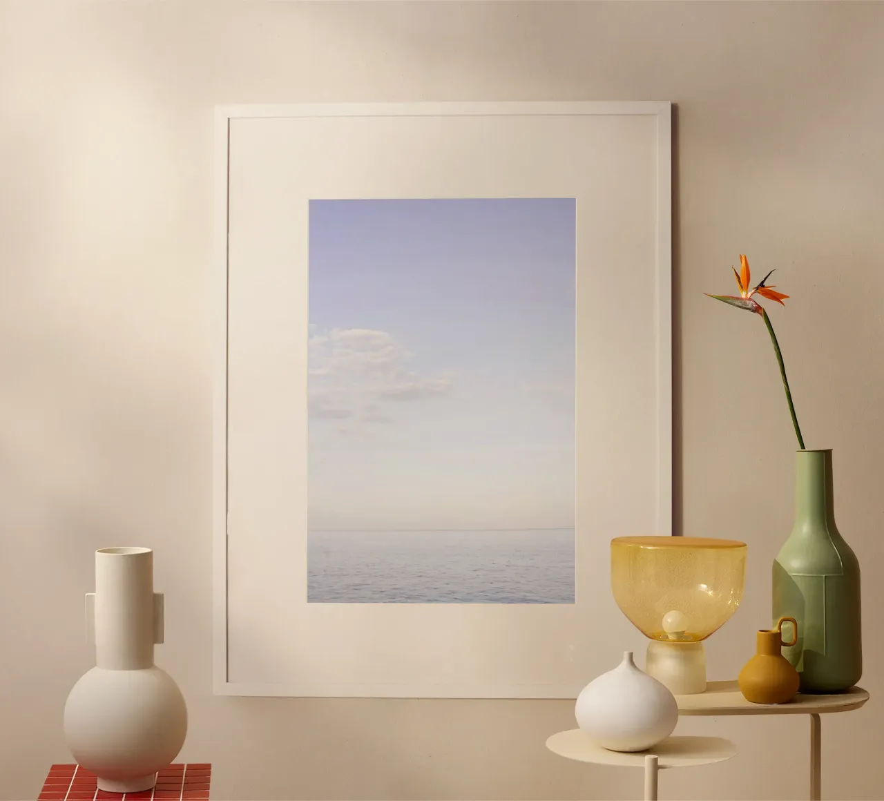Elkenøre Strand poster con telaio in legno da Marlene Sørensen
