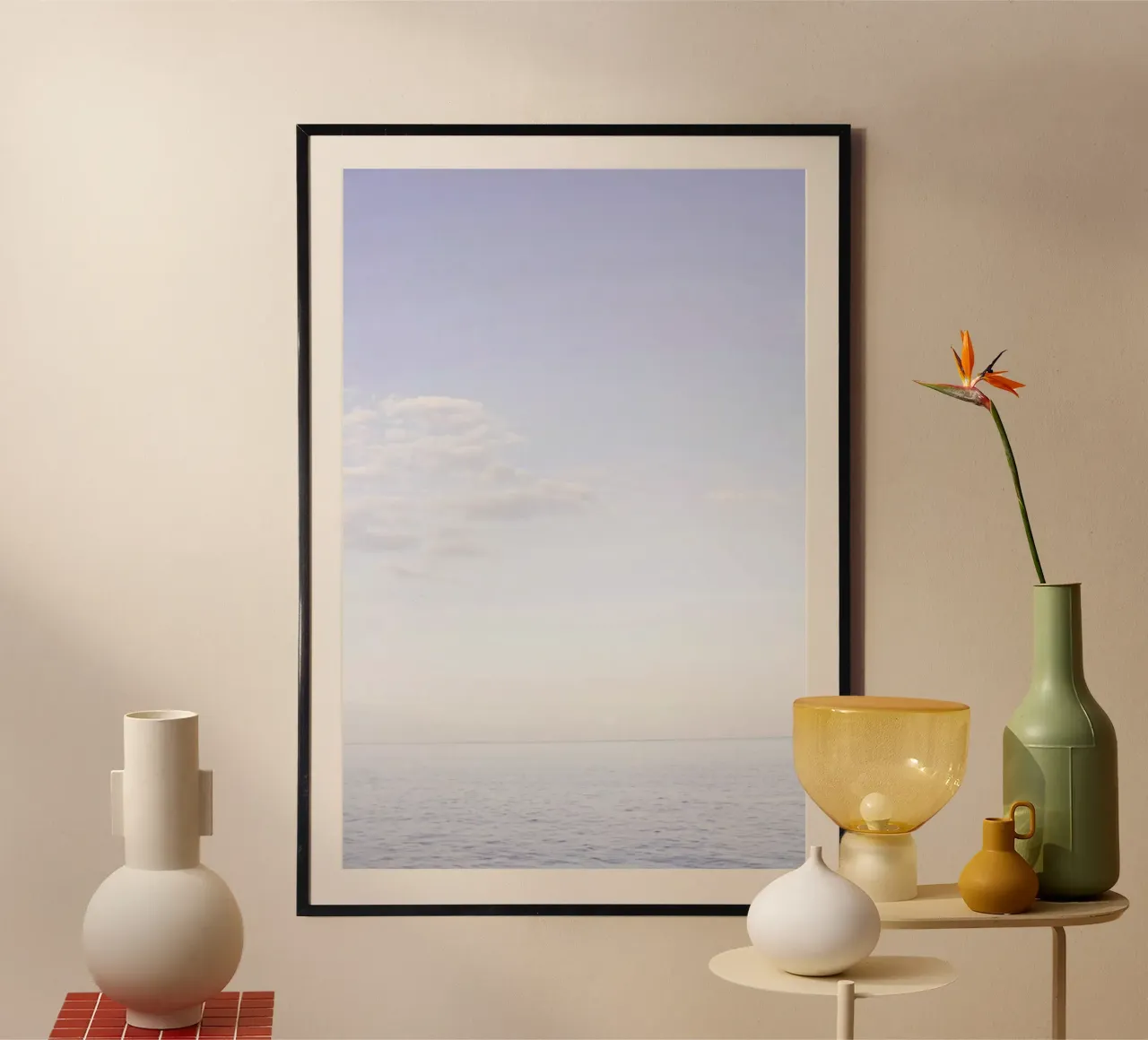 Elkenøre Strand poster con telaio in legno da Marlene Sørensen