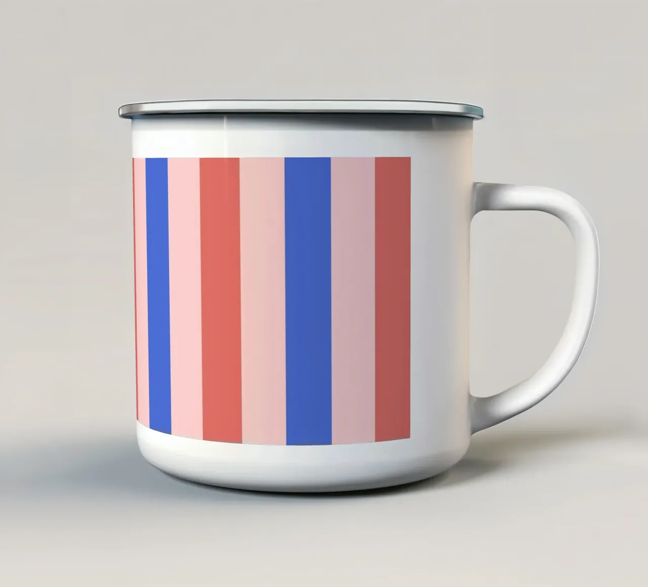 Linee di blush e blu tazza in smalto da Wackapacka
