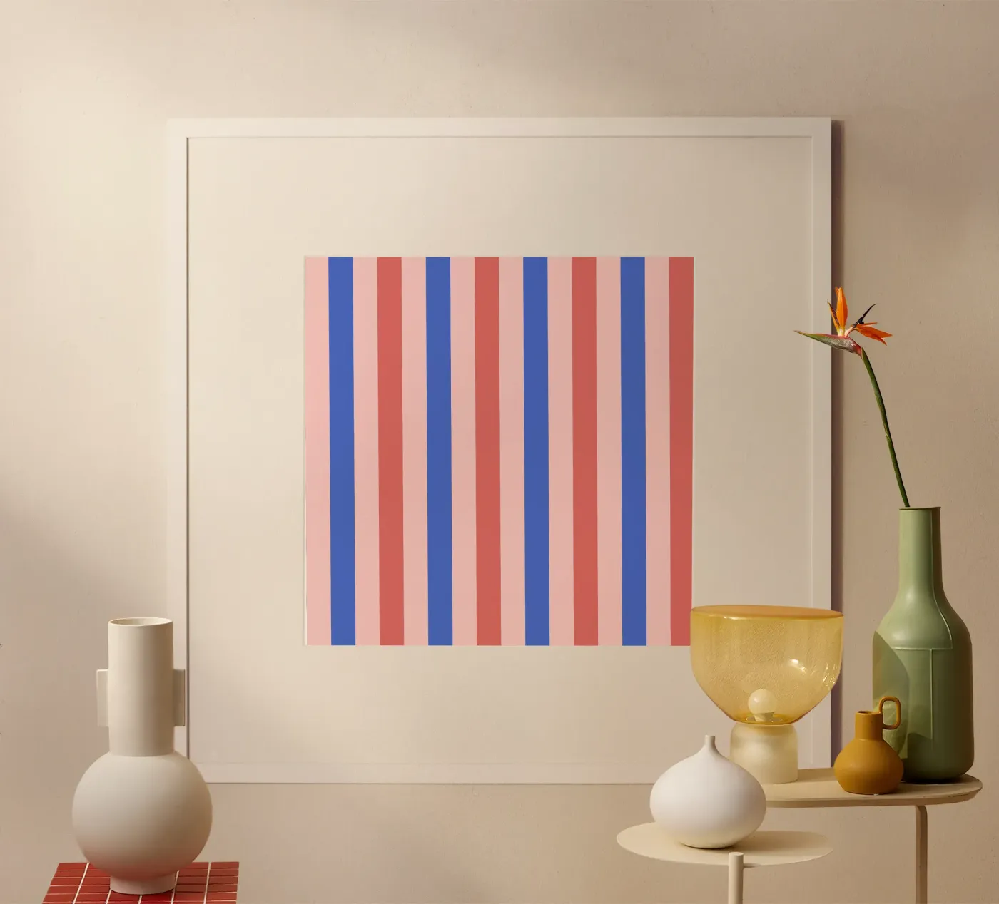 Linee di blush e blu poster da Wackapacka