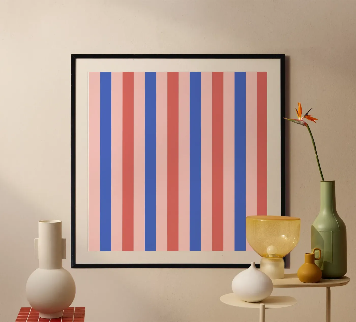 Linee di blush e blu poster da Wackapacka