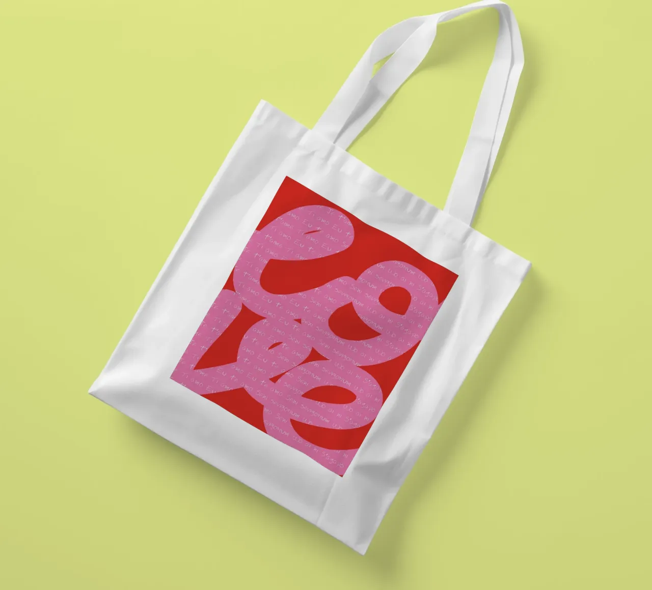 Amore dipinto borsa in juta da Retro Love