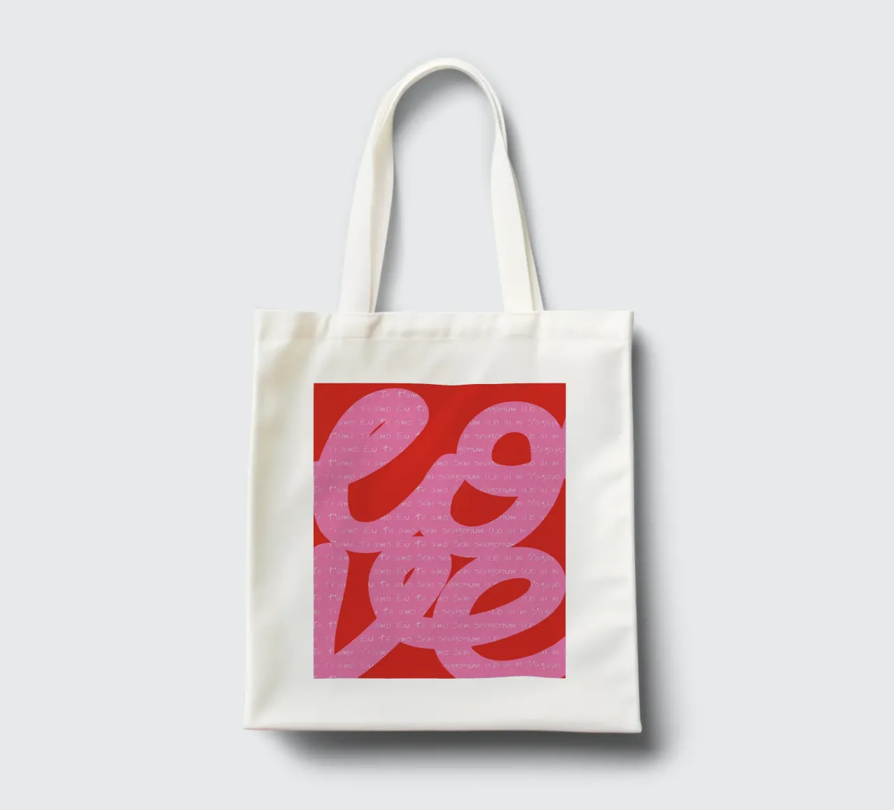 Amore dipinto borsa in juta da Retro Love