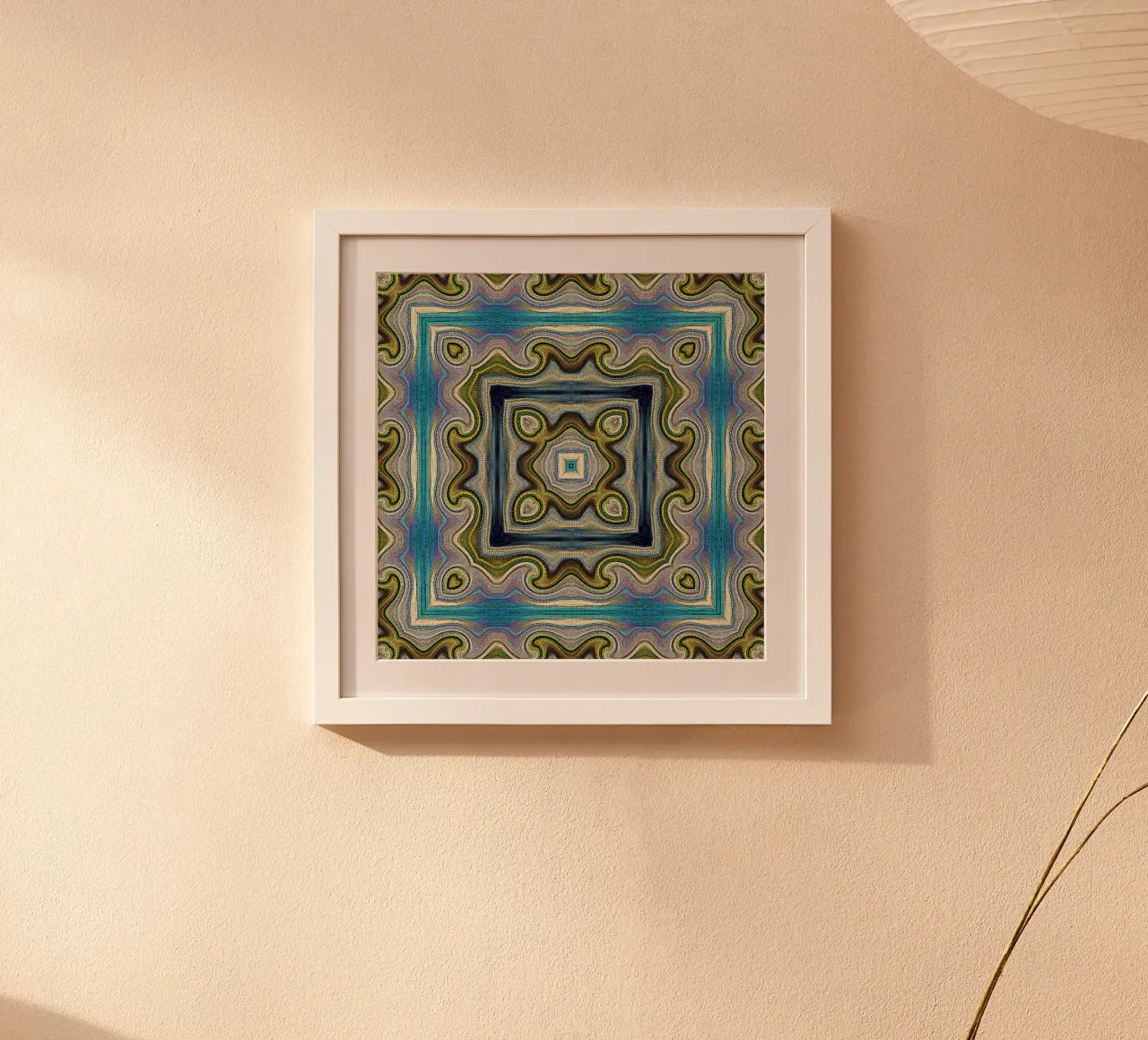 Ornamento antico in turchese chiaro, verde e blu reale poster da Gürsel Yesil Digital Art