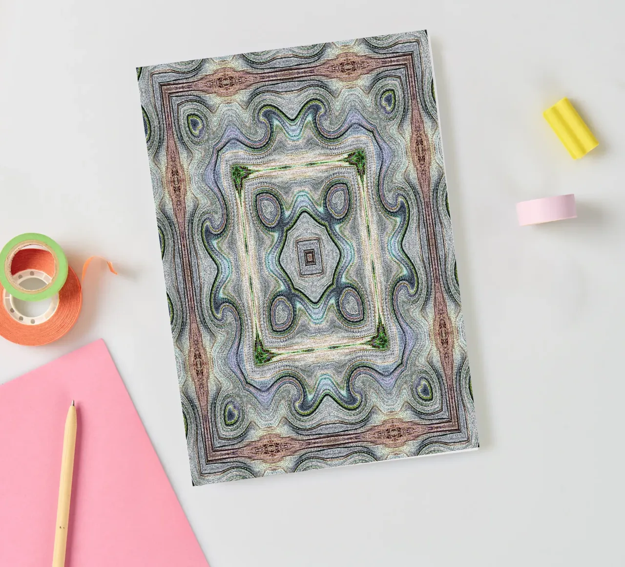 Antique ornament in light-coloured look notebook by Gürsel Yesil Digital Art