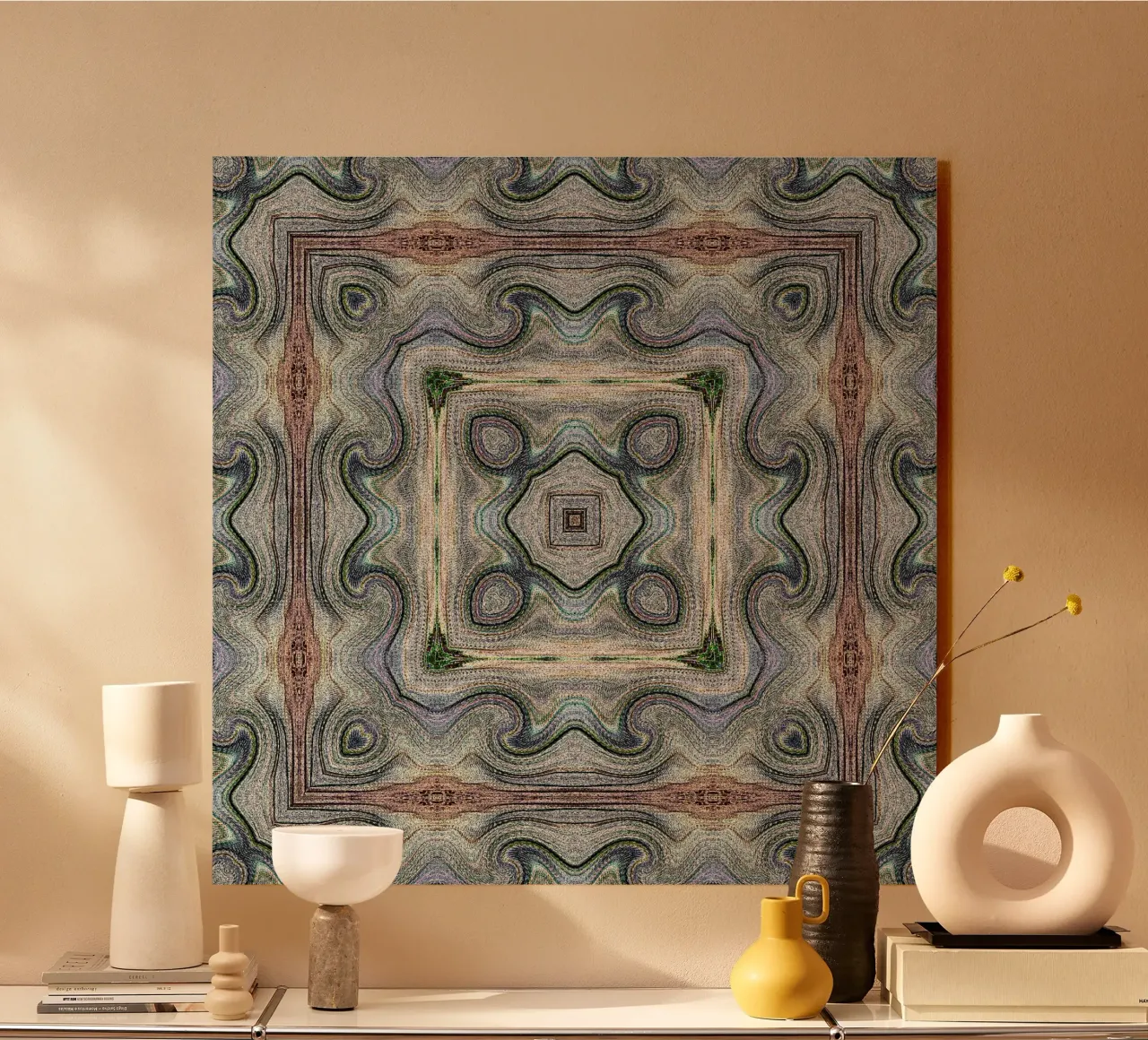 Antique ornament in light-coloured look forex plate by Gürsel Yesil Digital Art
