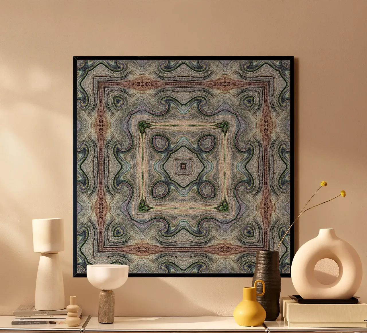 Antique ornament in light-coloured look hahnemühle by Gürsel Yesil Digital Art
