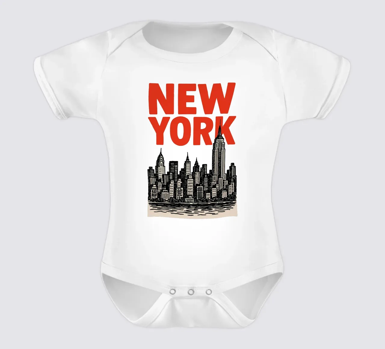 Handdrawn New York Vibes body neonato maniche corte da MOOODZART