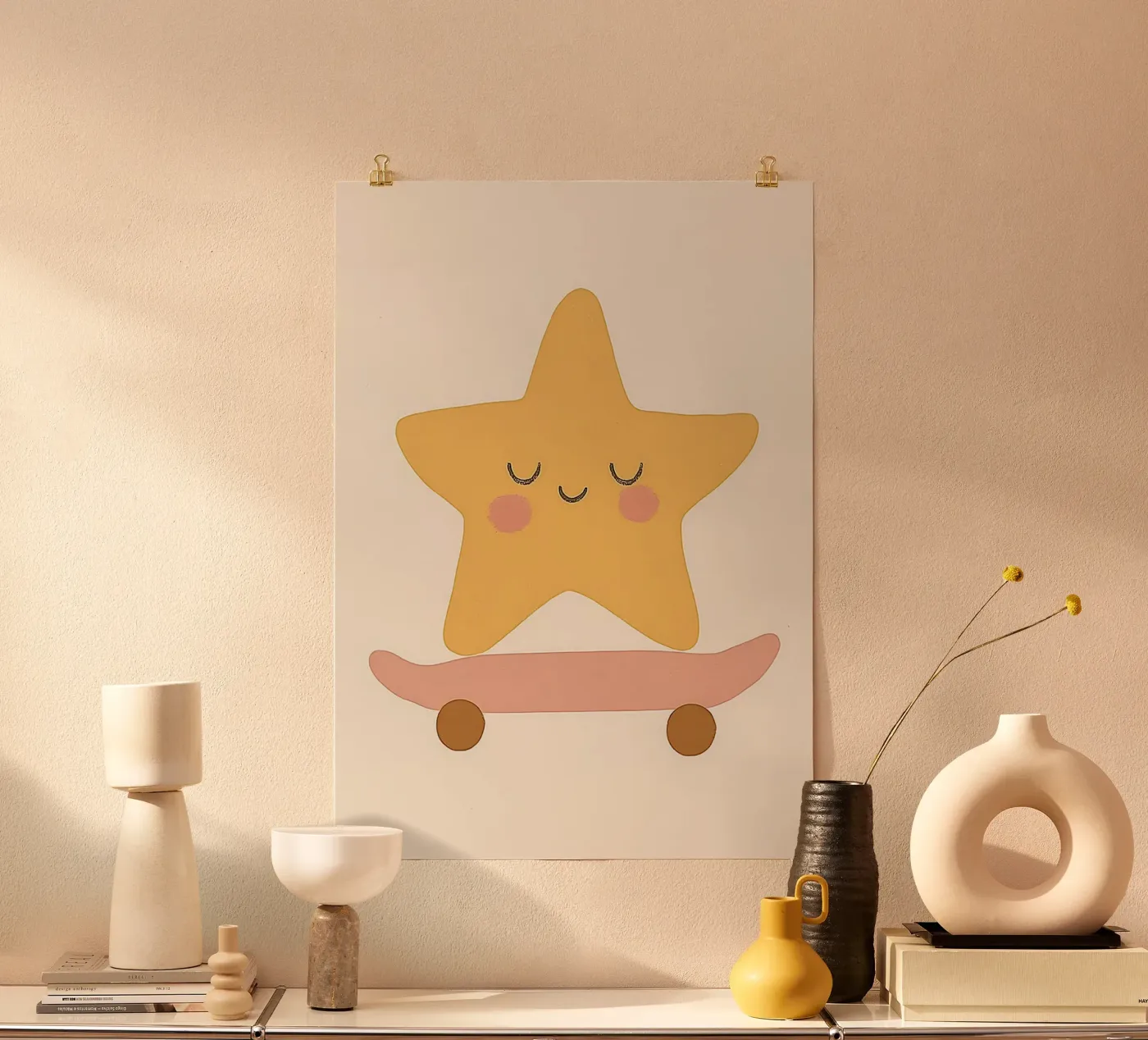 Stampa di una piccola stella, poster sullo skateboard, stampa per bambini poster da Little Lola