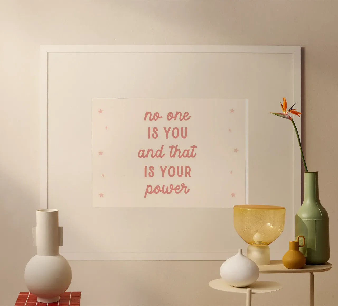 Affermazione positiva, arte murale per la cameretta dei bambini poster con telaio in plastica da Little Lola