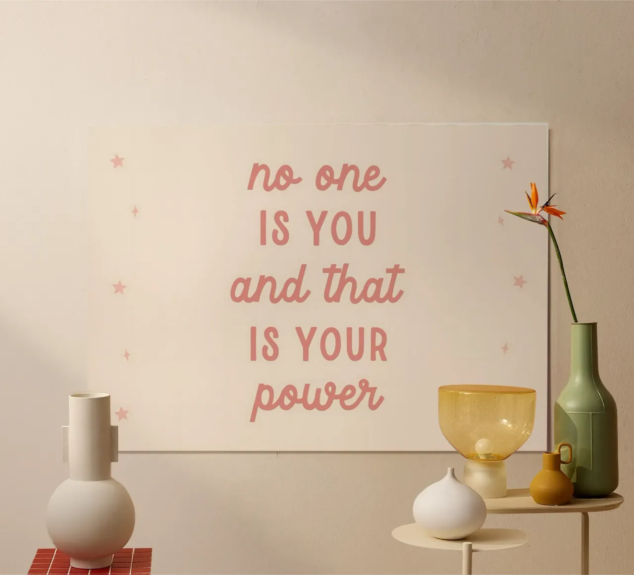 Affermazione positiva, arte murale per la cameretta dei bambini poster con telaio in plastica da Little Lola