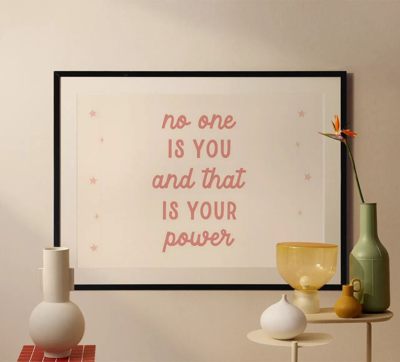 Affermazione positiva, arte murale per la cameretta dei bambini poster con telaio in plastica da Little Lola