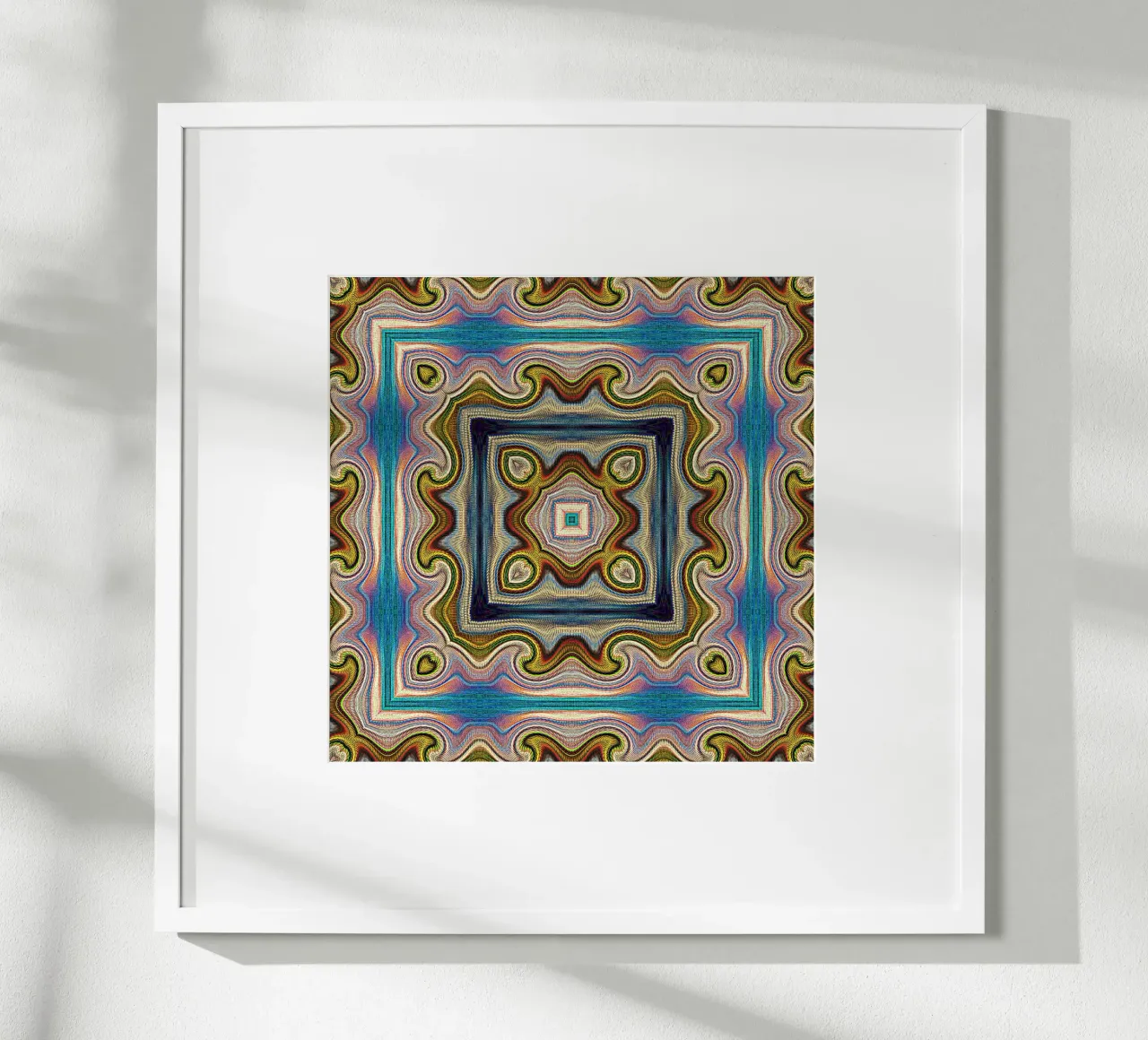Ornamento antico in colori reali poster con telaio in plastica da Gürsel Yesil Digital Art