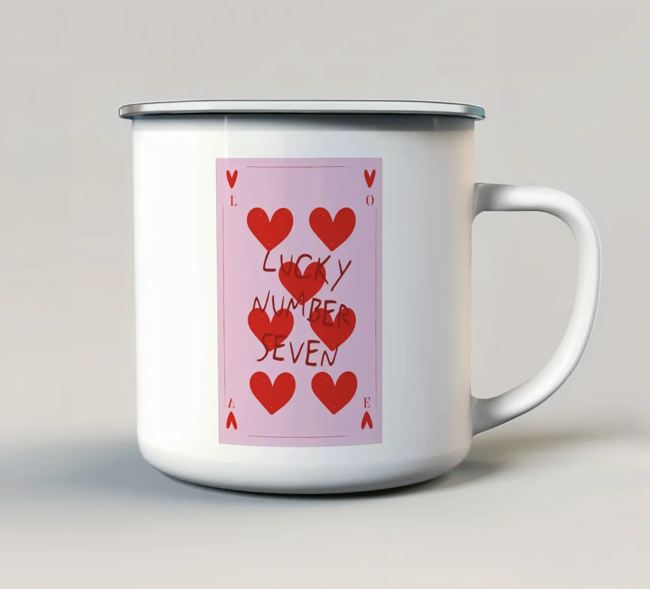 Lucky Number Seven tazza in smalto da Retro Love
