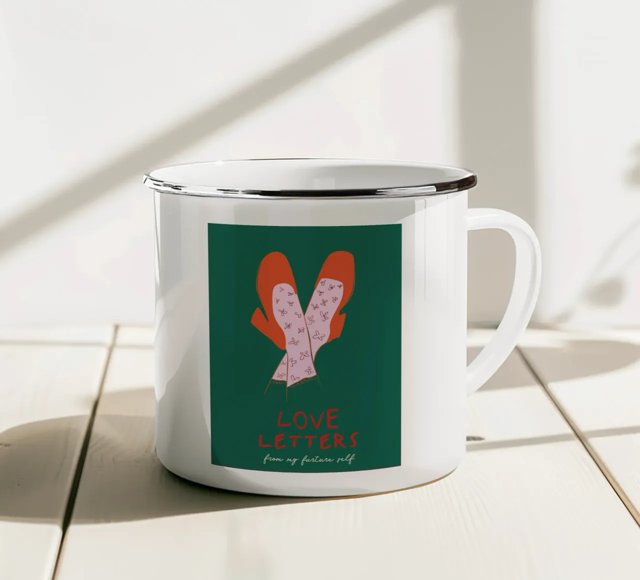 Love Letters tazza in smalto da Retro Love