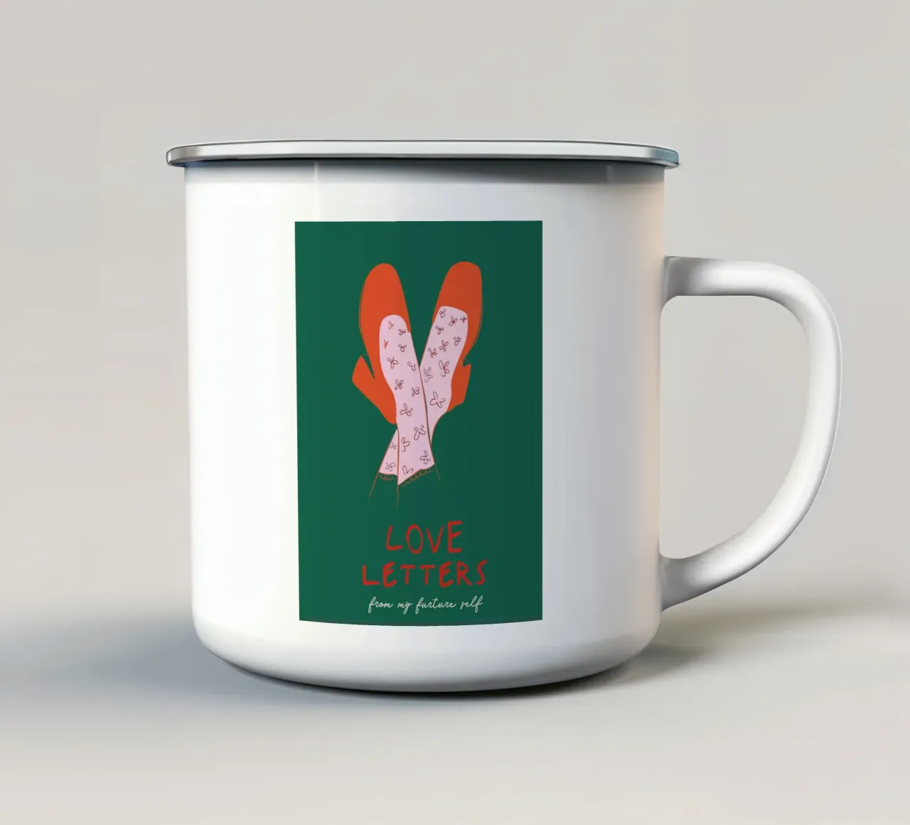Love Letters tazza in smalto da Retro Love