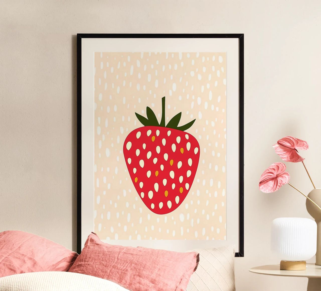 Strawberry Print, Nursery Wall Art, Children's Decor poster by Little Lola