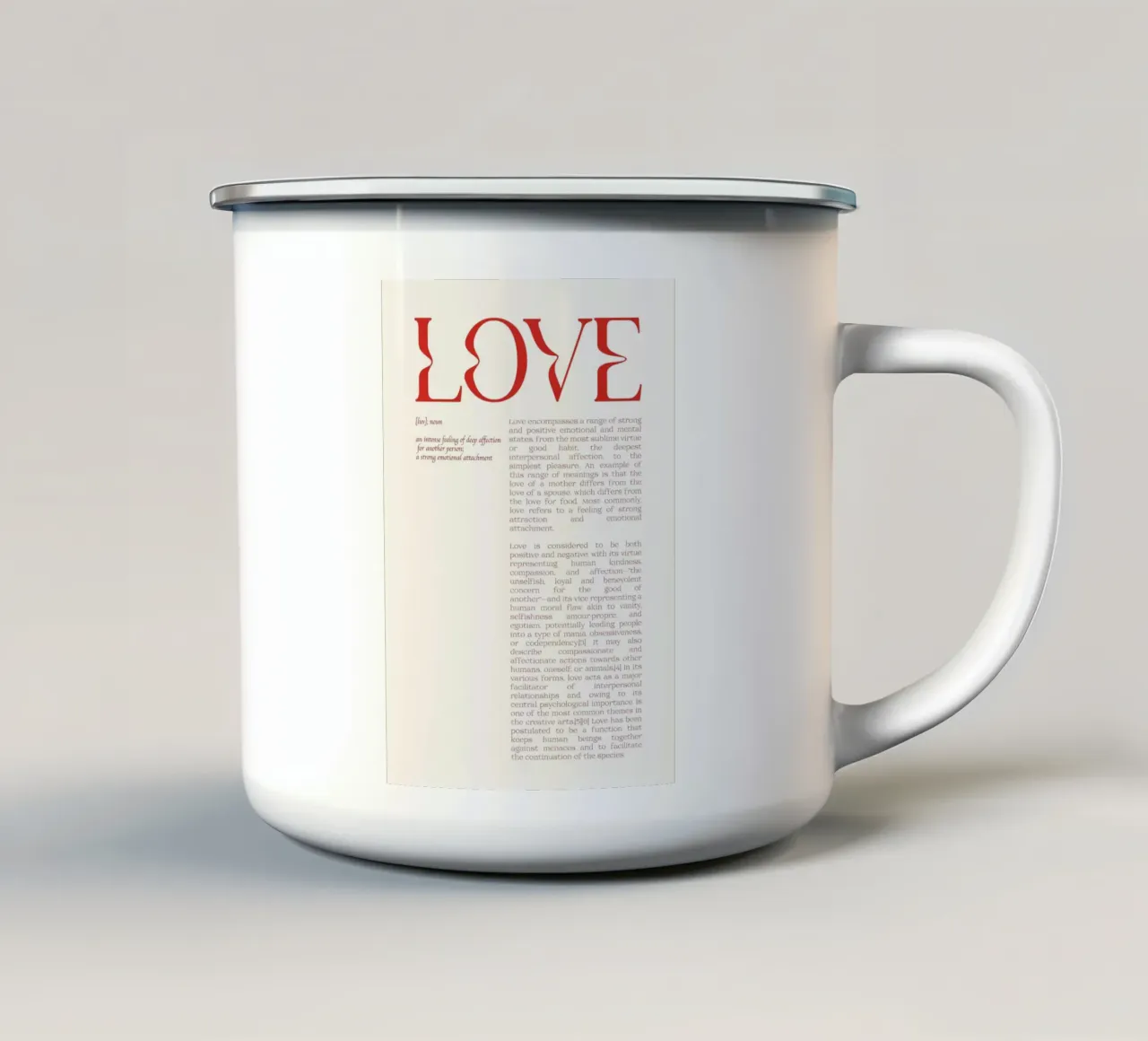 Love Definition tazza in smalto da Retro Love