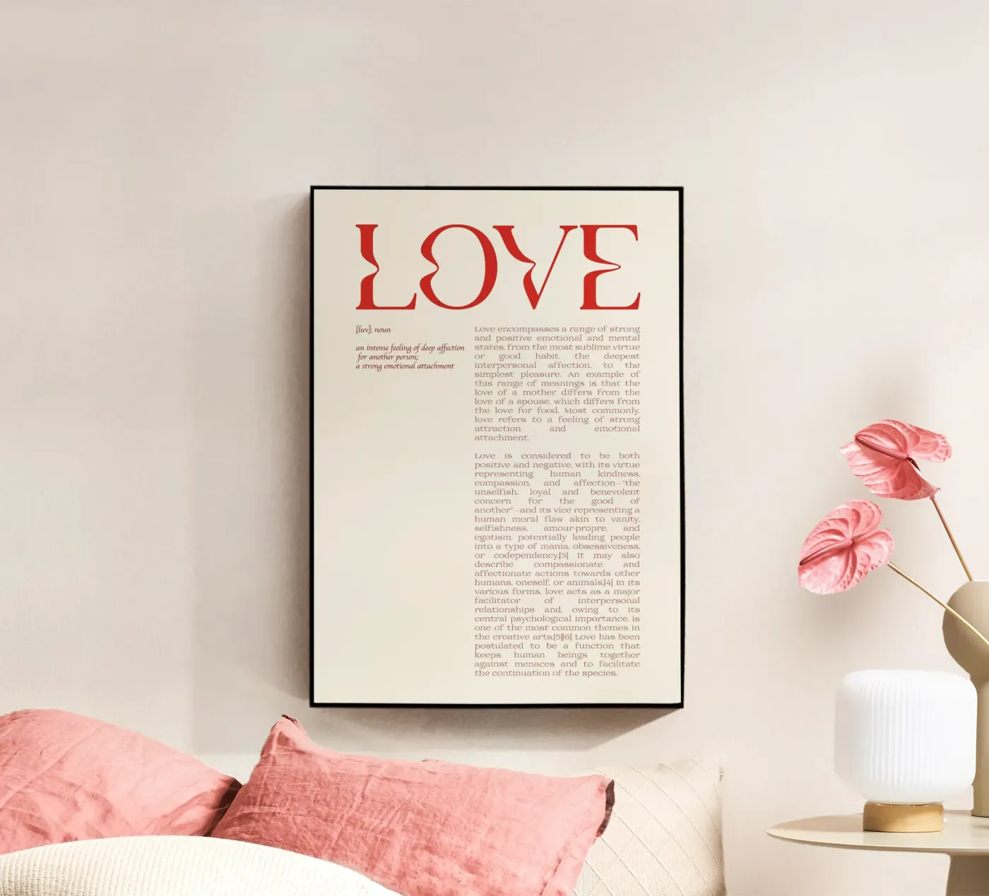 Love Definition plexiglass da Retro Love