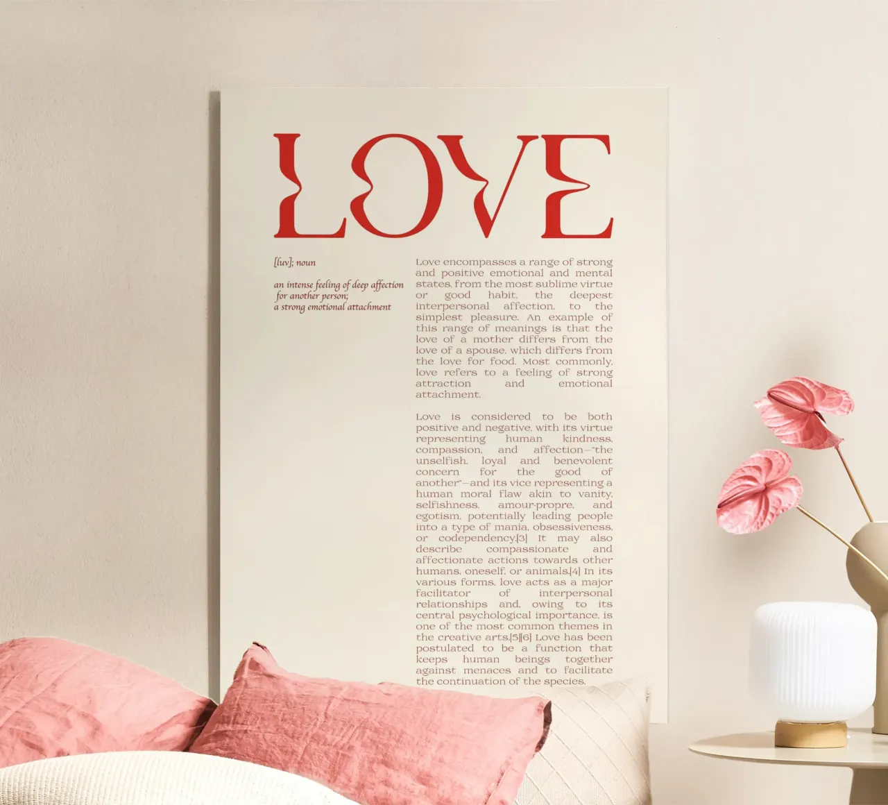 Love Definition plexiglass da Retro Love