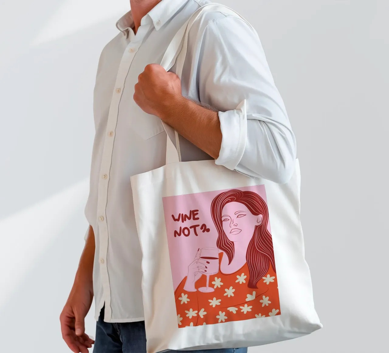 Wine Not? borsa in juta da Retro Love