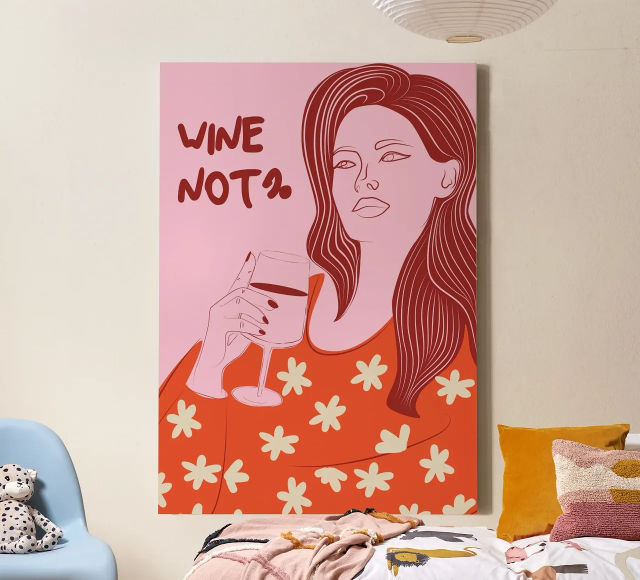 Wine Not? tela con Cornice a cassetta da Retro Love