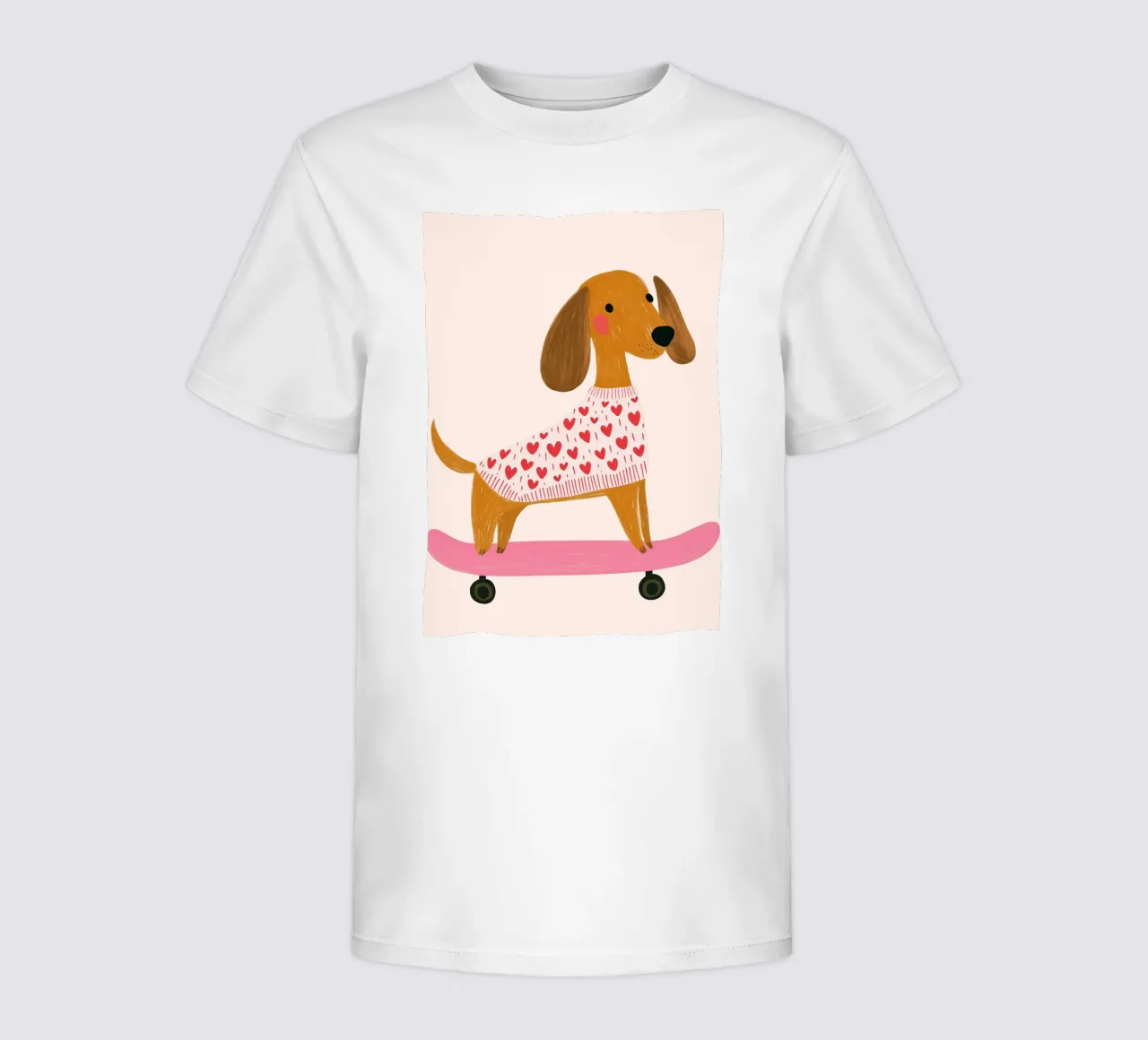 Animal Poster, Nursery Wall Art, Skateboarding Puppy kids t-shirt by Little Lola