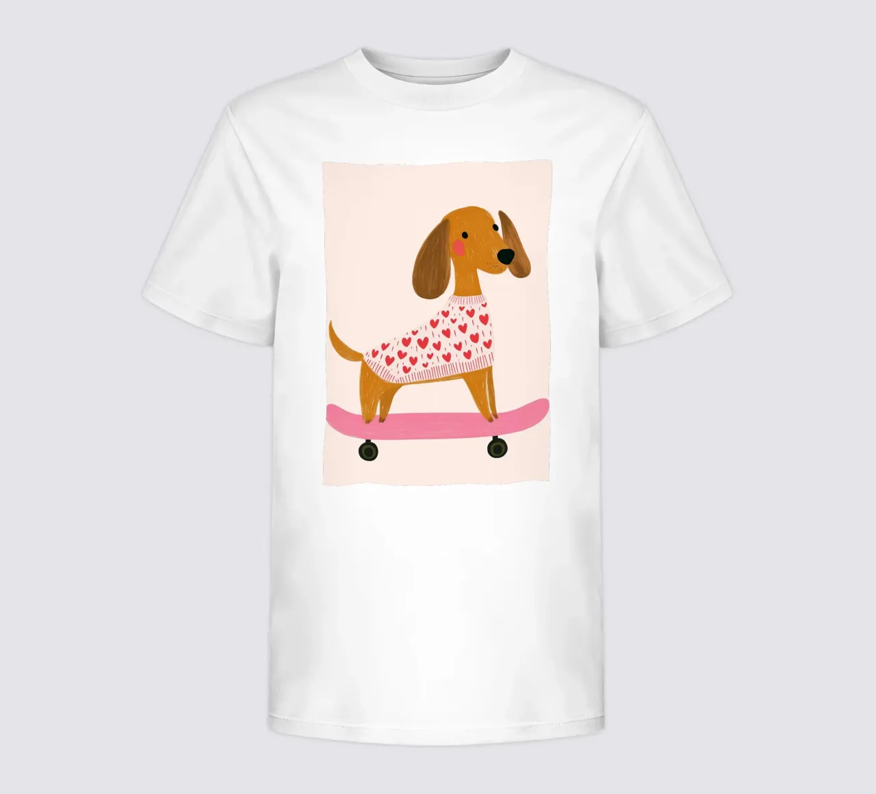Animal Poster, Nursery Wall Art, Skateboarding Puppy kids t-shirt by Little Lola