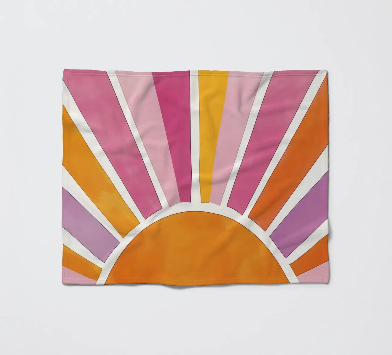 Pastel Zonnestraal print, kinderkamer kleurrijke poster fleecedeken van Little Lola
