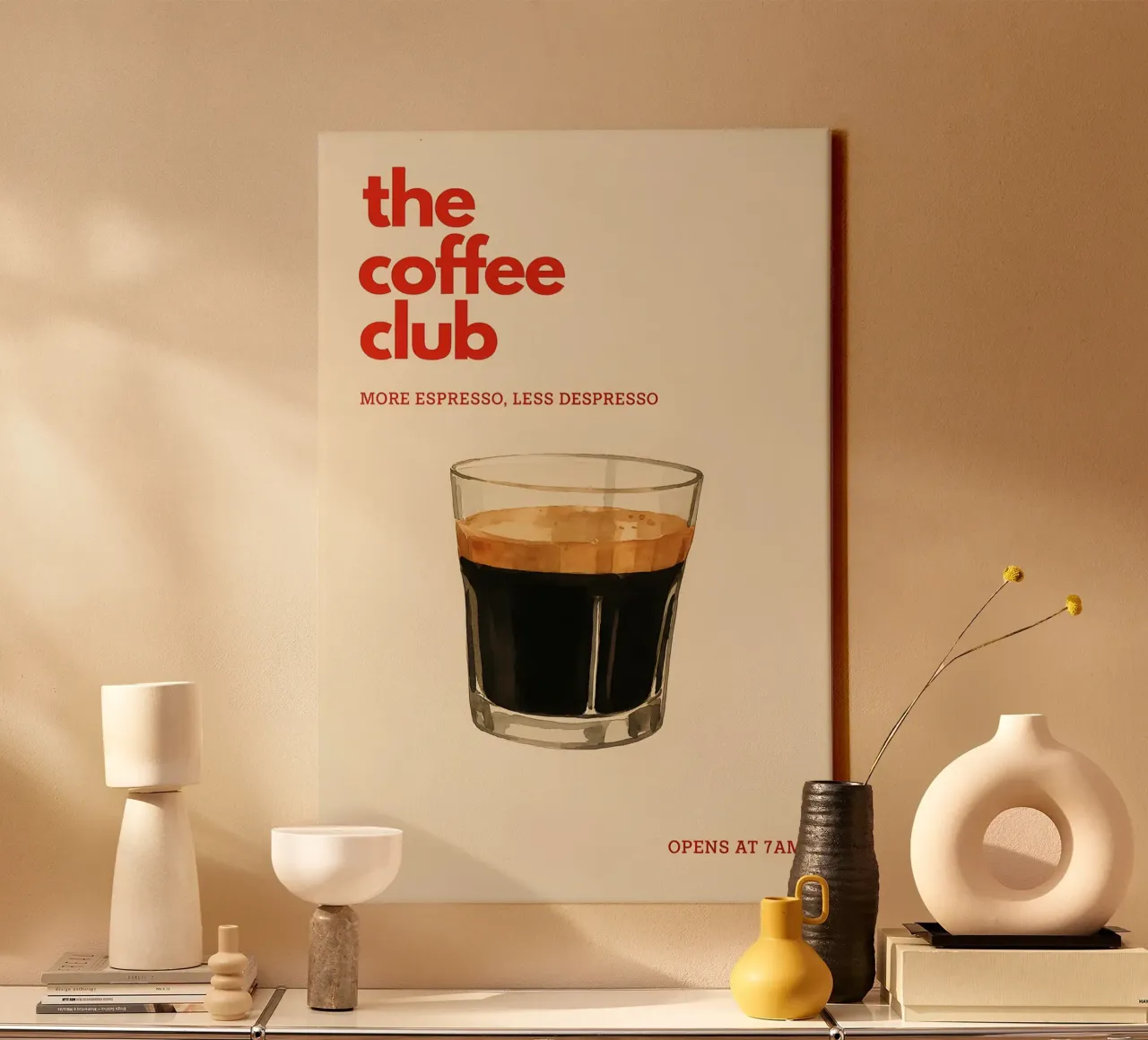 the Coffee Club tela con Cornice a cassetta da NORDLICHT DESIGNS