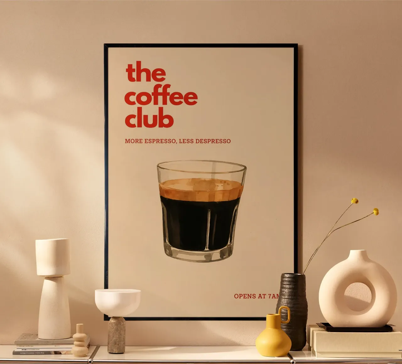 the Coffee Club poster con telaio in plastica da NORDLICHT DESIGNS