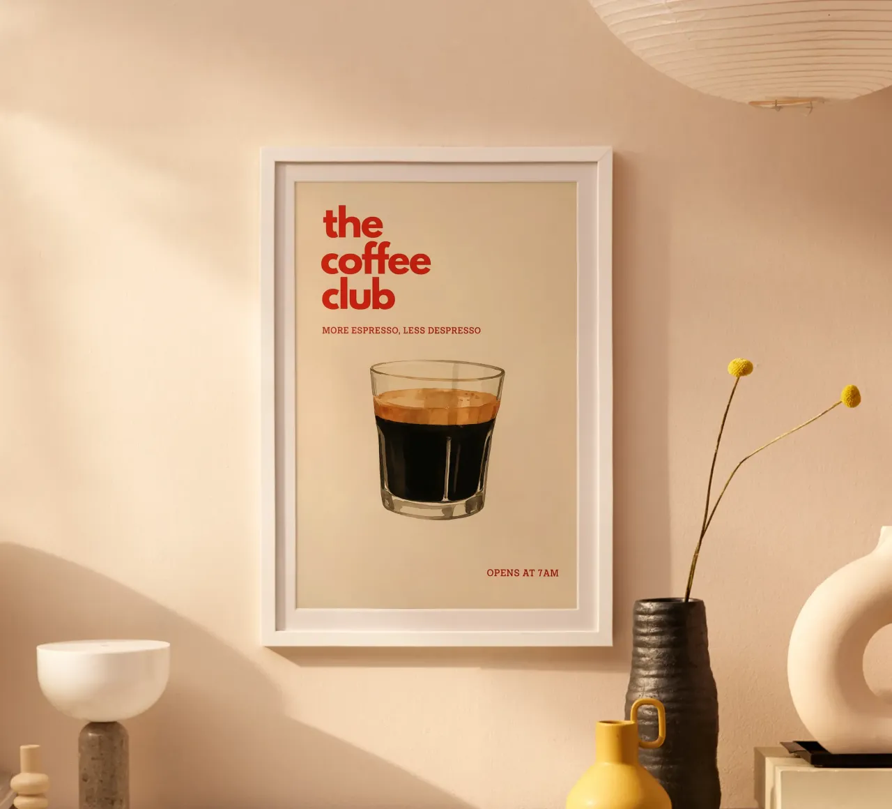 the Coffee Club poster con telaio in plastica da NORDLICHT DESIGNS