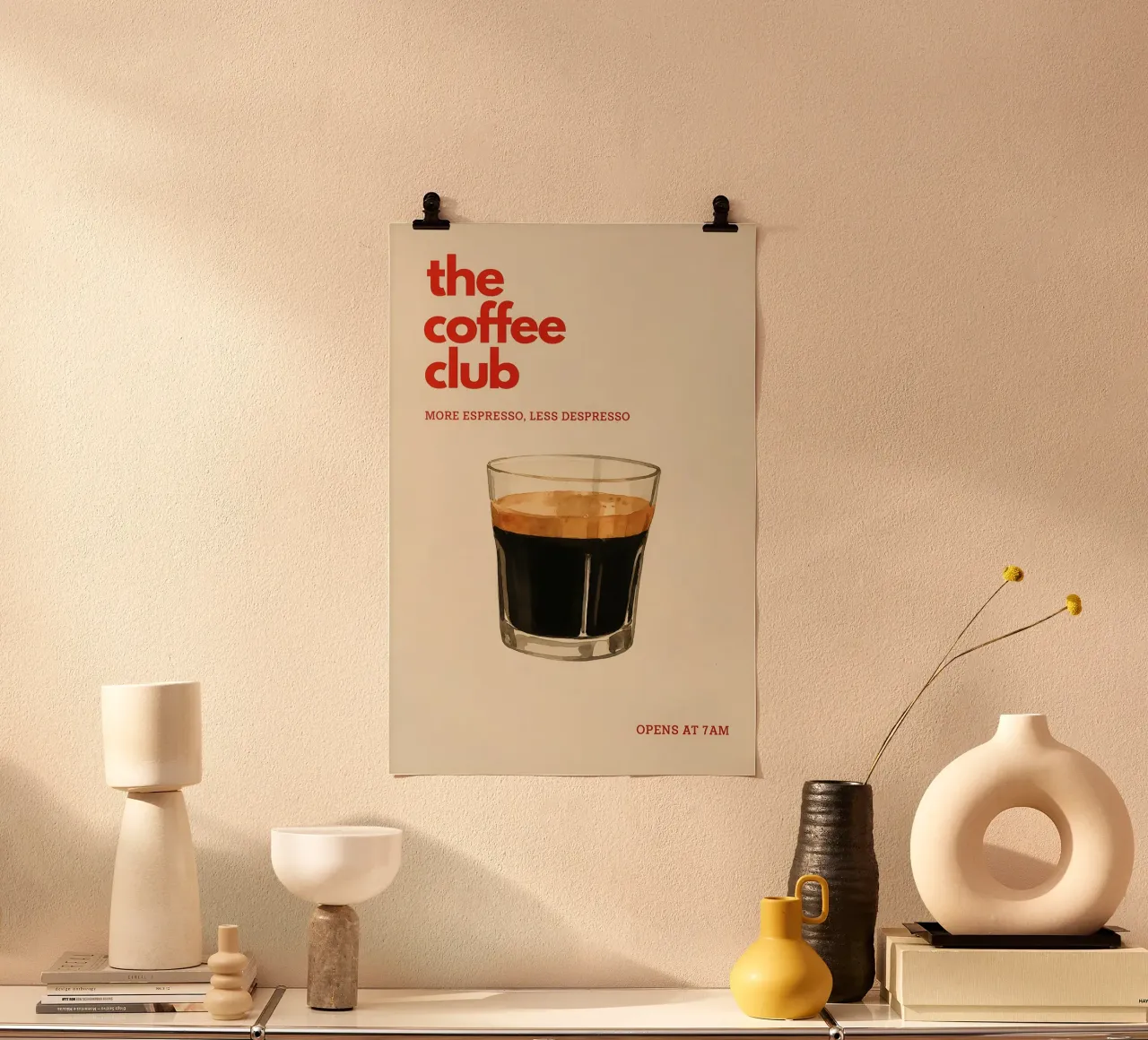 the Coffee Club poster con telaio in plastica da NORDLICHT DESIGNS