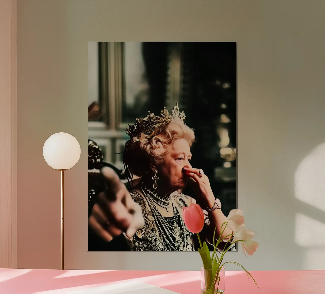 Divertente Bagno Vintage Regina Espressione Meme Arte Parodia poster con telaio in plastica da rangginangs