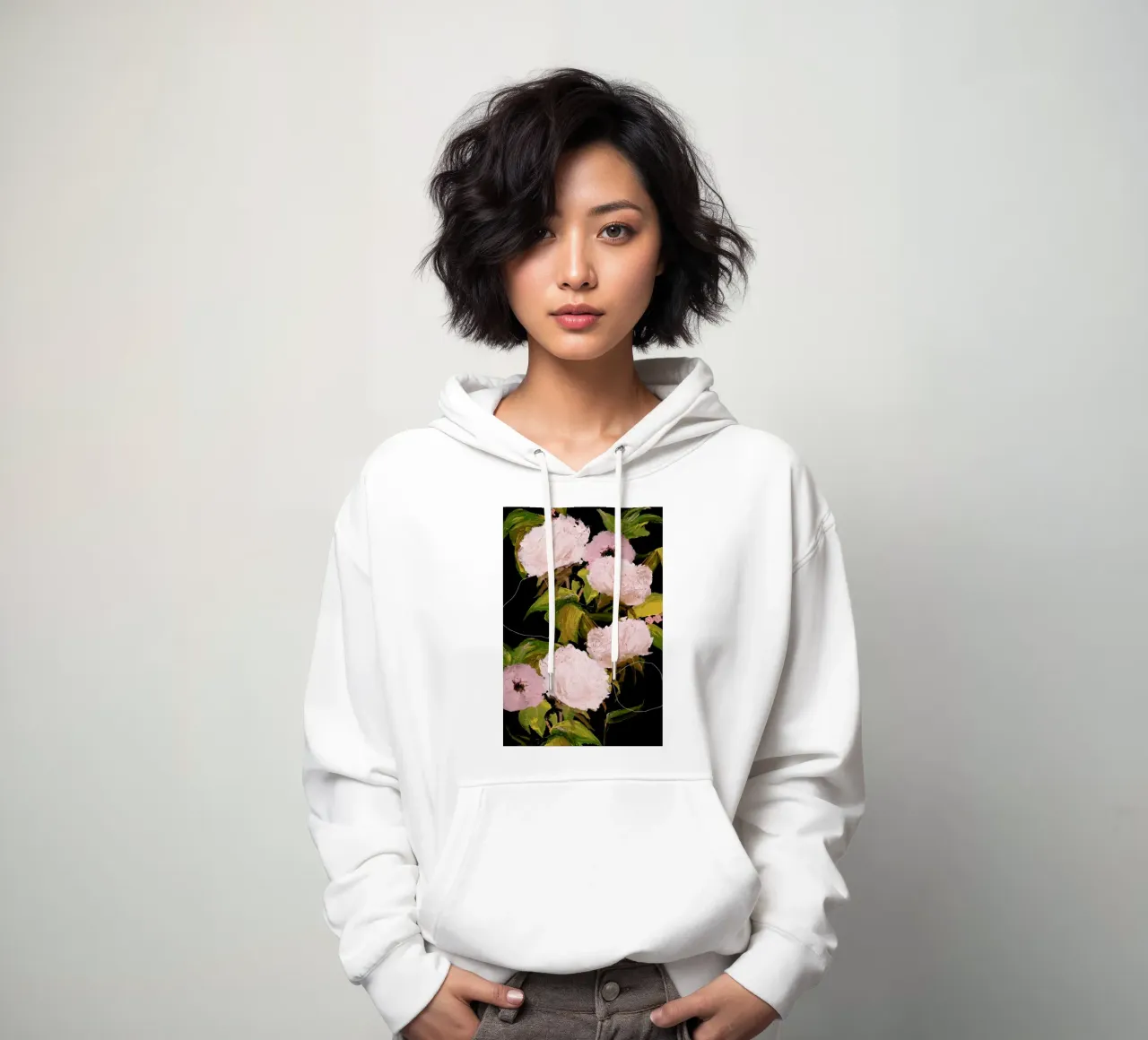Peonies 2 felpa con cappuccio da Leigh Viner