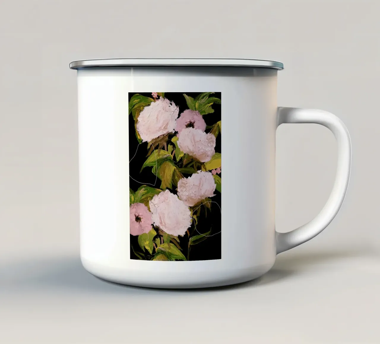 Peonies 2 tazza in smalto da Leigh Viner