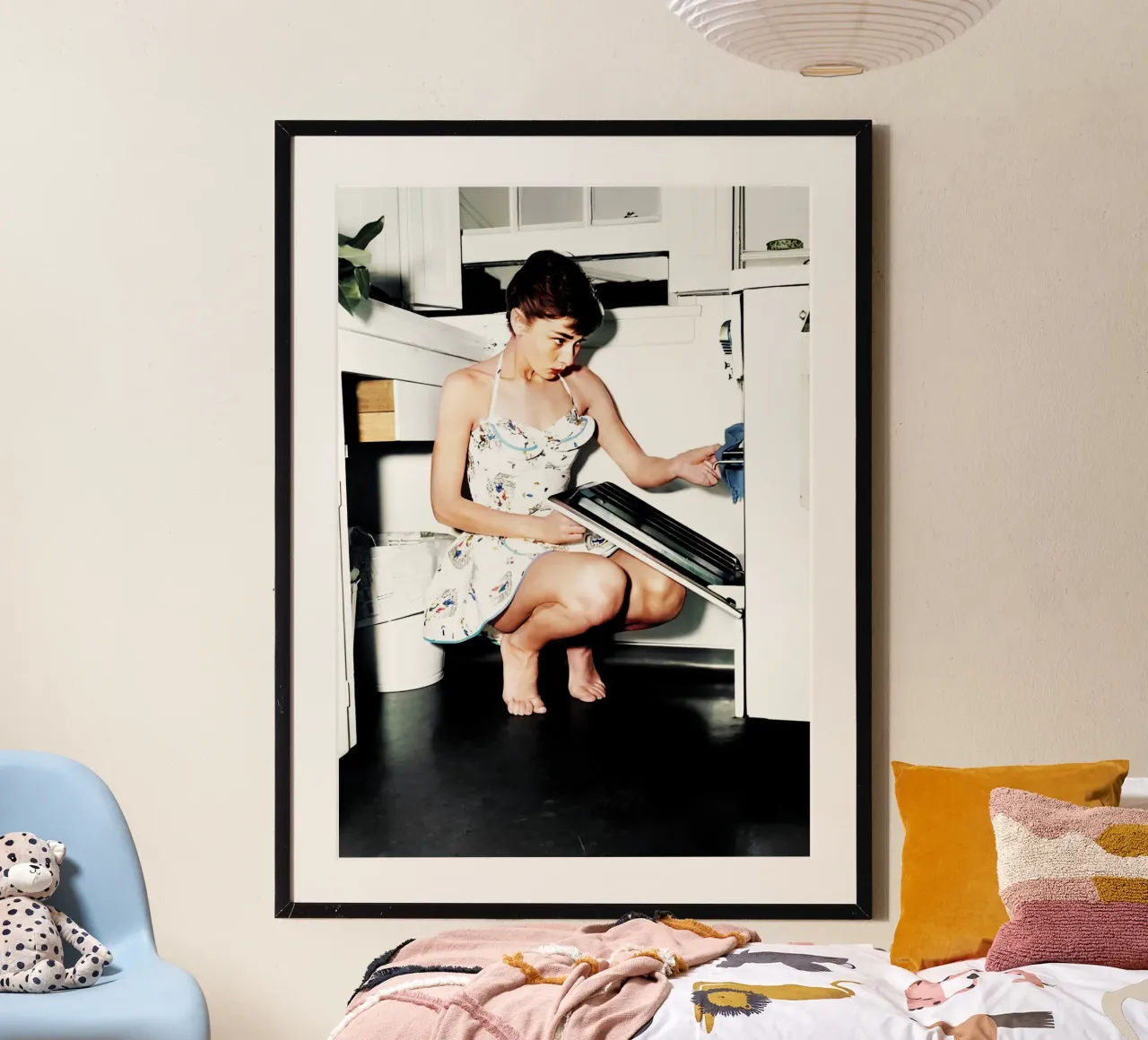 Buongiorno in cucina con Miss Audrey Hepburn Vintage poster con telaio in plastica da rangginangs