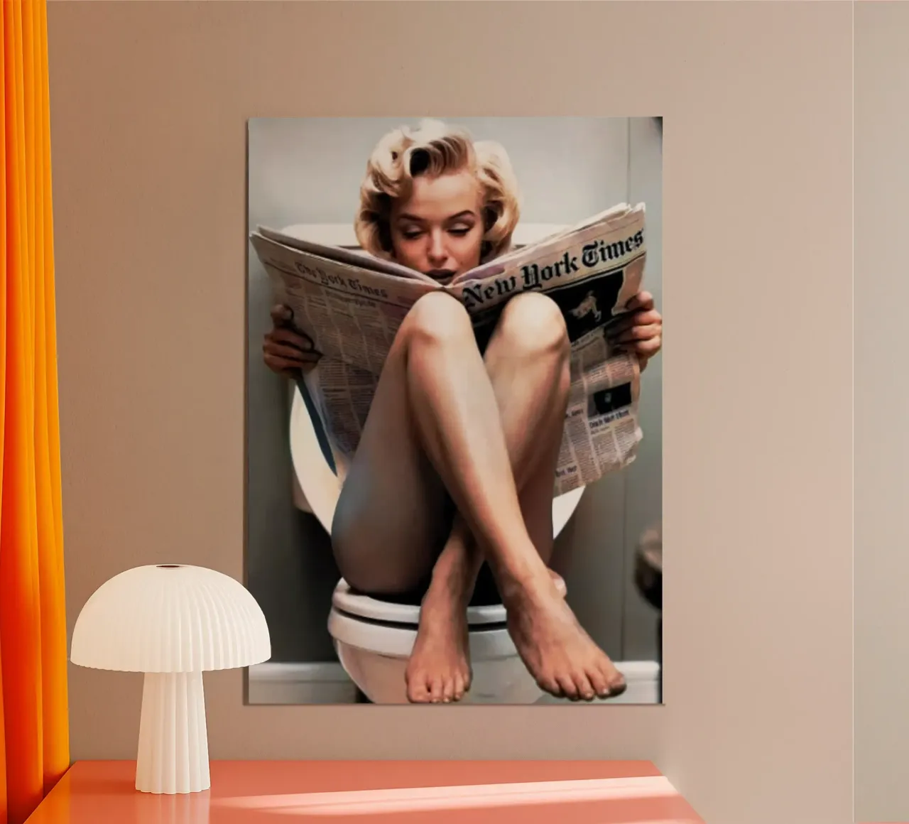 Marilyn seduta sul water Arte regina d'epoca poster con telaio in plastica da rangginangs