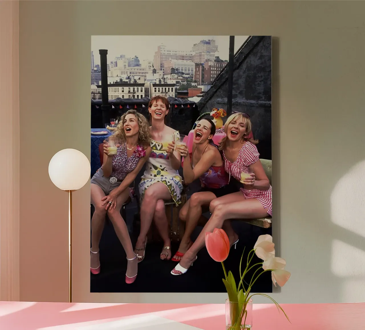 Rooftop Party iconic scene canvas with Floater frame by rangginangs