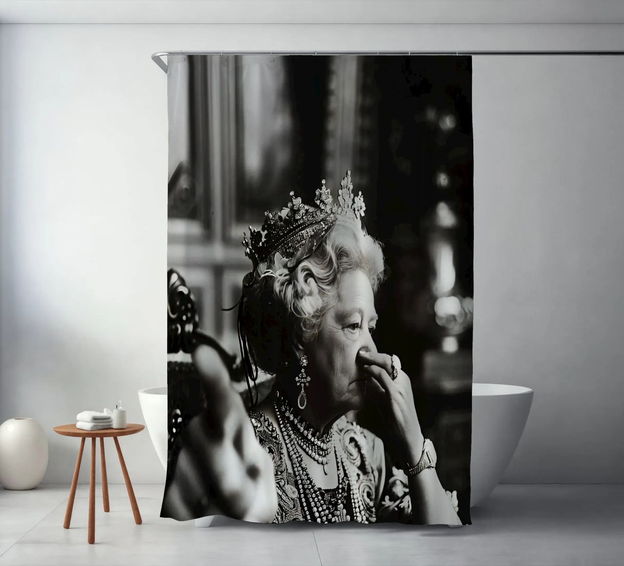 Funny Bathroom Vintage Queen Meme Art rideau de douche de kembangross