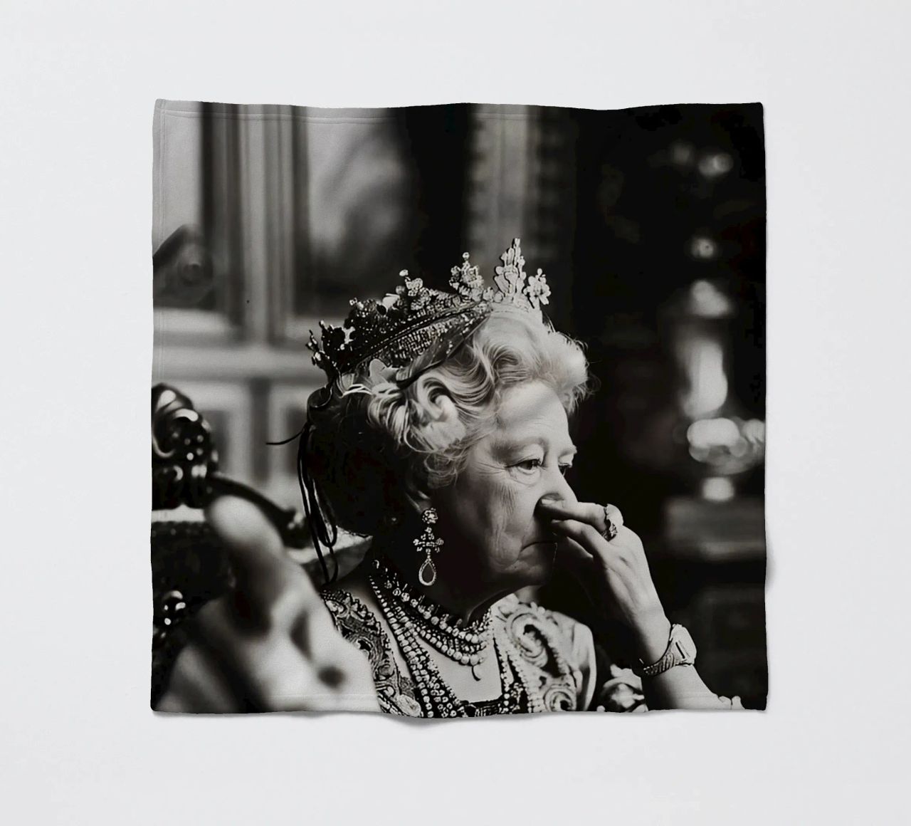 Funny Bathroom Vintage Queen Meme Art plaid polaire de kembangross