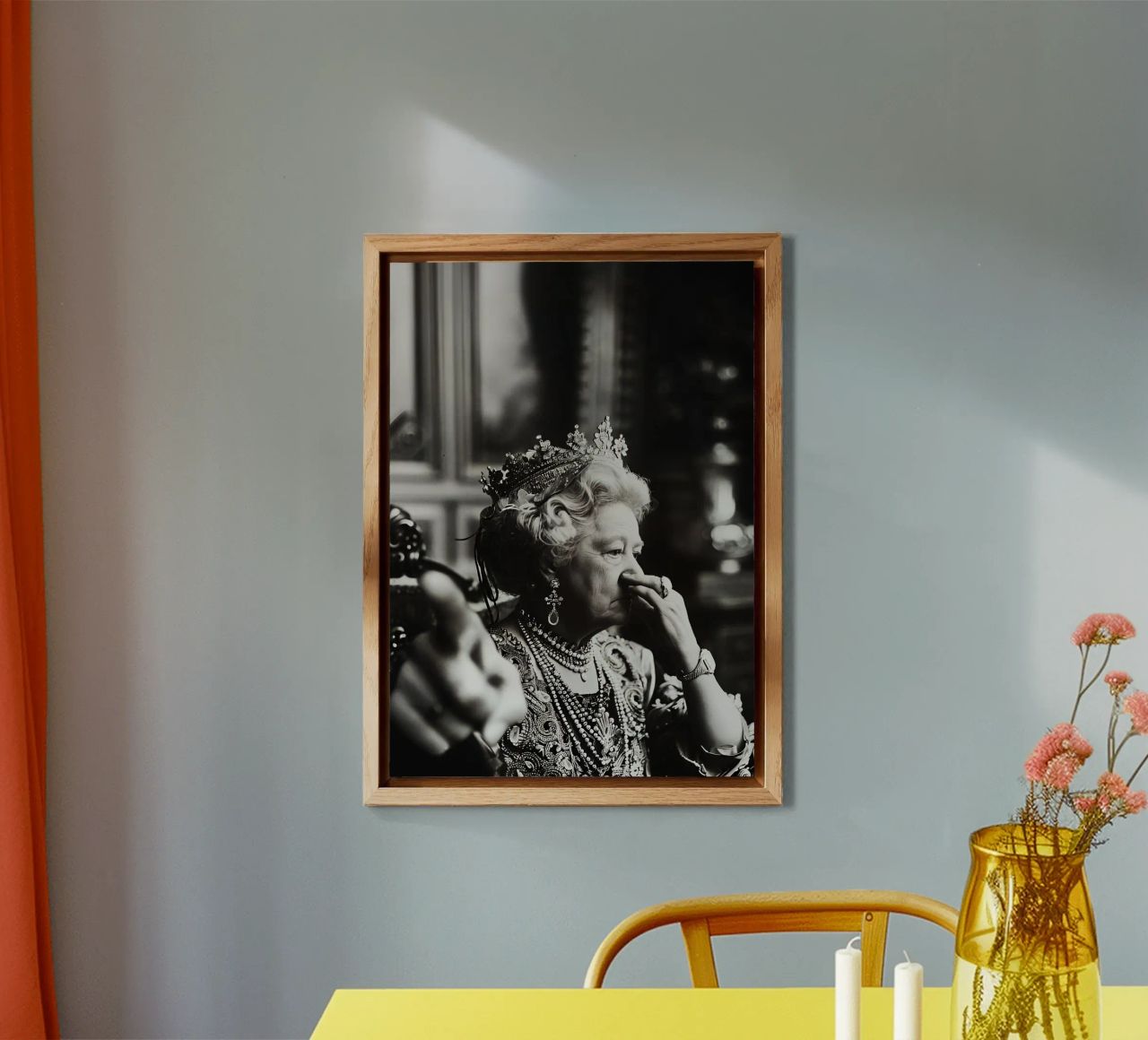 Funny Bathroom Vintage Queen Meme Art panneau forex de kembangross