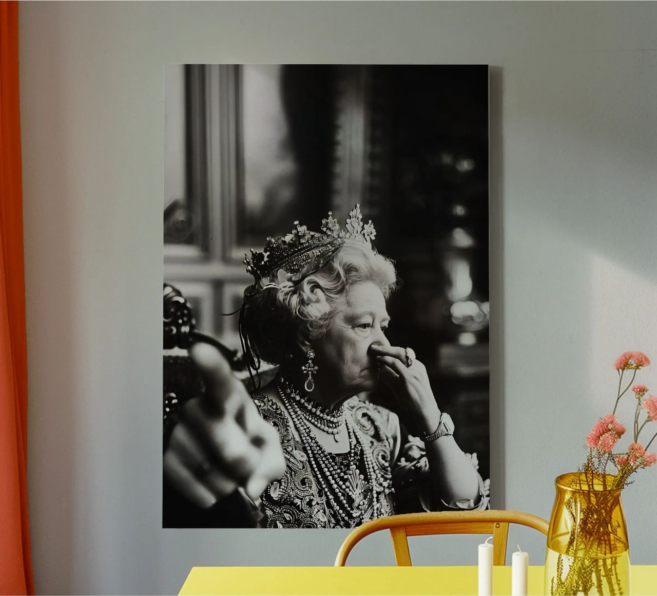 Funny Bathroom Vintage Queen Meme Art toile de kembangross