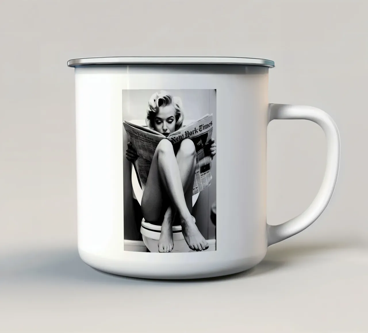 Marilyn sul gabinetto Arte parodistica d'epoca tazza in smalto da kembangross