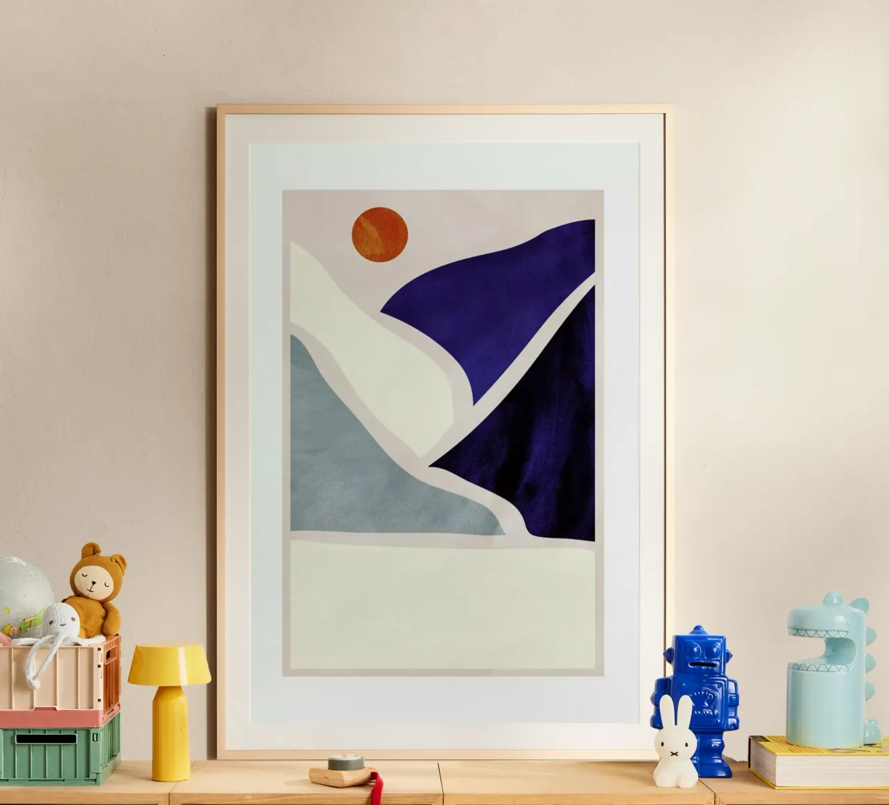 Collage poster with wooden frame by Pure