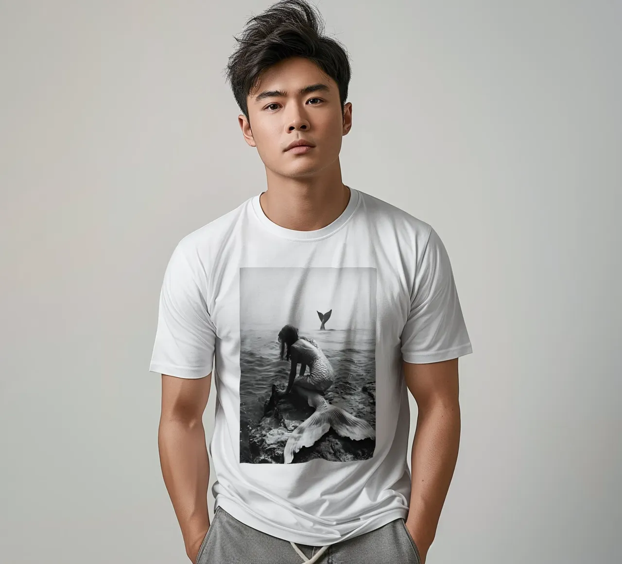 Sirena Océano Vintage Art camiseta de kembangross